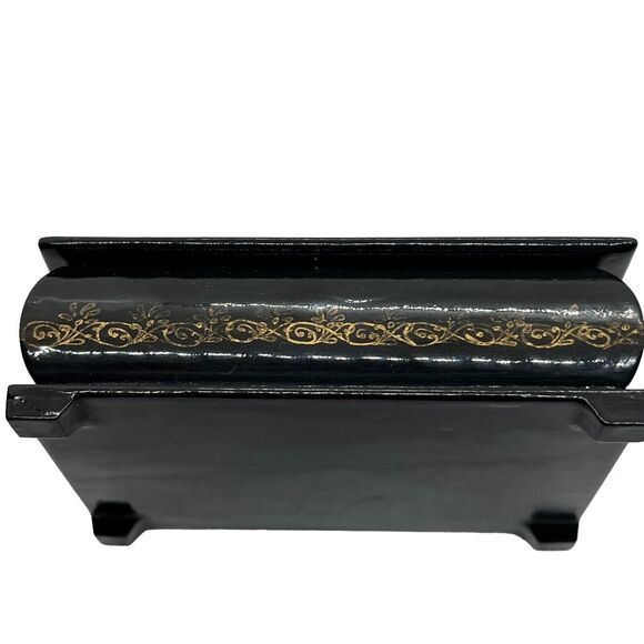 Russian Trinket Box Kholui Lacquer Wood Ruslan & Ludmila USSR Cold War Gift - Picture 9 of 16